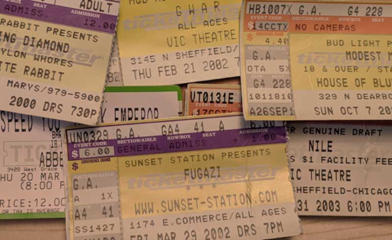 ticket stubs